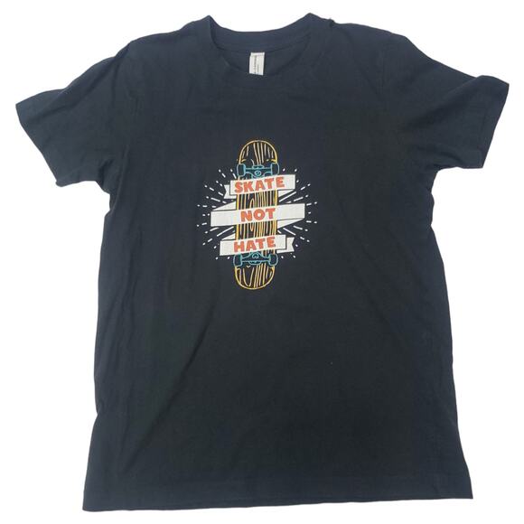 Bella+Canvas Kids | Black, Skate Not Hate, T-shirt | Size 14-16 (looks smaller) - Picture 2 of 5
